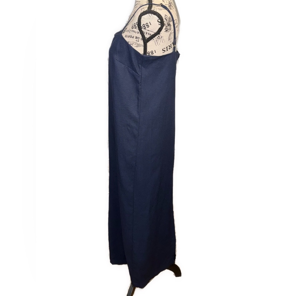 Rachel Parcell Nocturne Navy Linen Maxi Dress NWT Size M vaca dress resort wear - Picture 5 of 10